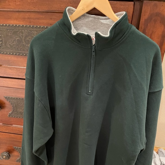XXL GREEN COTTON HALF-ZIP JERSEY; Like New condition; sweatshirt material; $19 - Picture 2 of 16